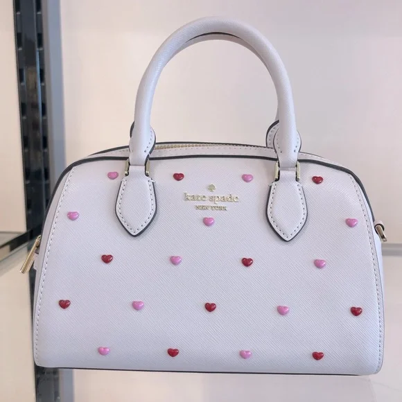 New Kate Spade Madison Heart Studs Small Dolly Duffle# KK211 - Picture 3 of 9